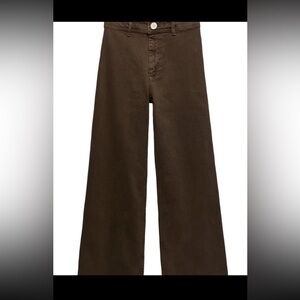 Zara Brown Wide-Leg Pants